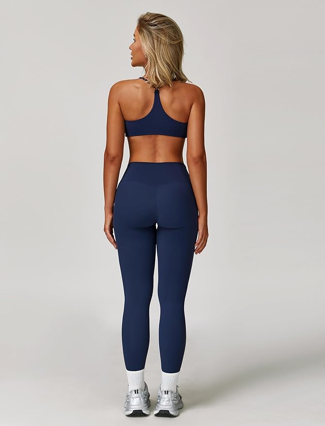 Workout Sets for Women 3 Piece High Waisted Seamless Leggings Crop Top Jacket Gym Yoga Outfit Stretchy Sports Bra Sets