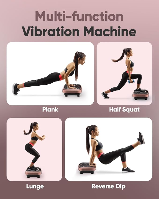 Vibration Plate Exercise Machine, Vibrating Plate Platform for Lymphatic Drainage with 200 Adjustable Speeds, Power Vibration Plate for Weight Loss & Fitness, Supports Max Weight 450 Lbs