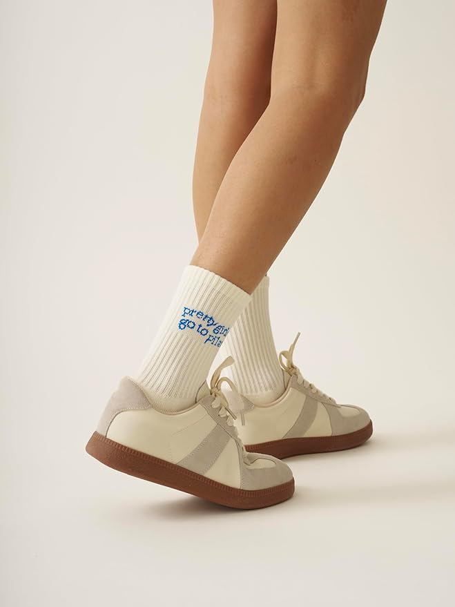 Shapes Studio Crew Half Calf Grip Socks, Cutest Fruits Pilates Socks, Ruffle socks, Non-Slip, Barre Yoga Fitness