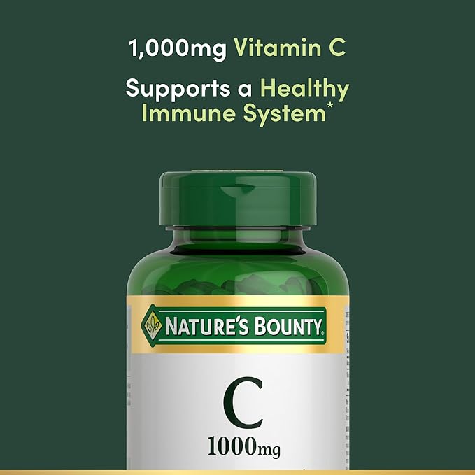 Nature’s Bounty Vitamin C 1000mg, Immune Support Supplement, Powerful Antioxidant, 1 Pack, 100 Caplets