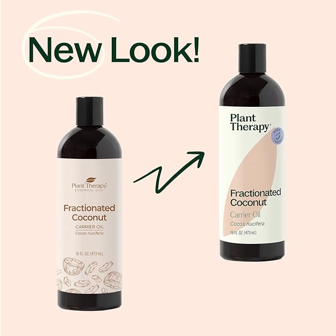 Plant Therapy Fractionated Coconut Oil for Skin, Hair, Body, Diluted Essential Oils, 100% Pure, Natural Moisturizer, Massage & Aromatherapy Liquid Carrier Oil 4 oz