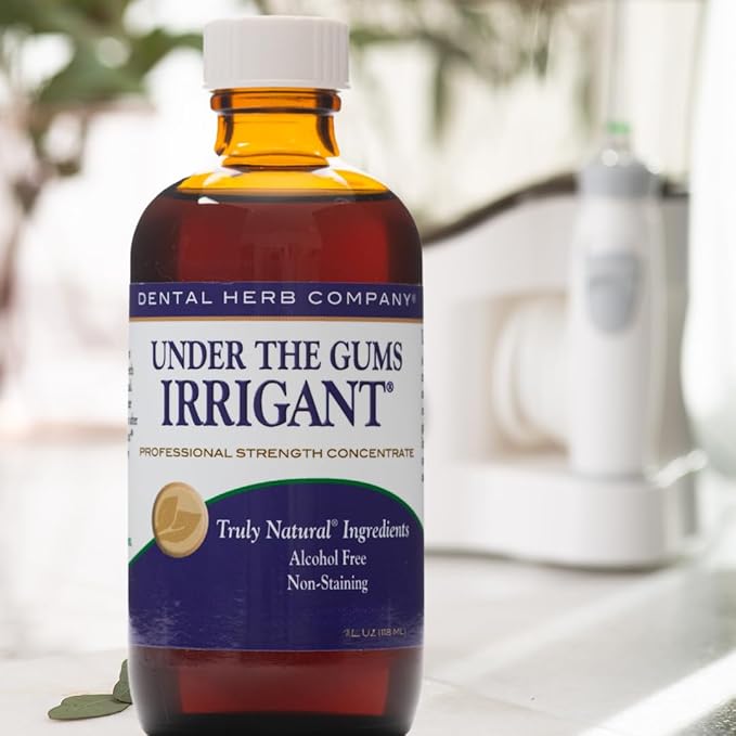 Under The Gums Irrigant Solution – Alcohol-Free, Vegan Herbal Solution for Water Flossers & Oral Irrigators – Supports Gum Health Naturally - (45 Day Supply) by Dental Herb Company