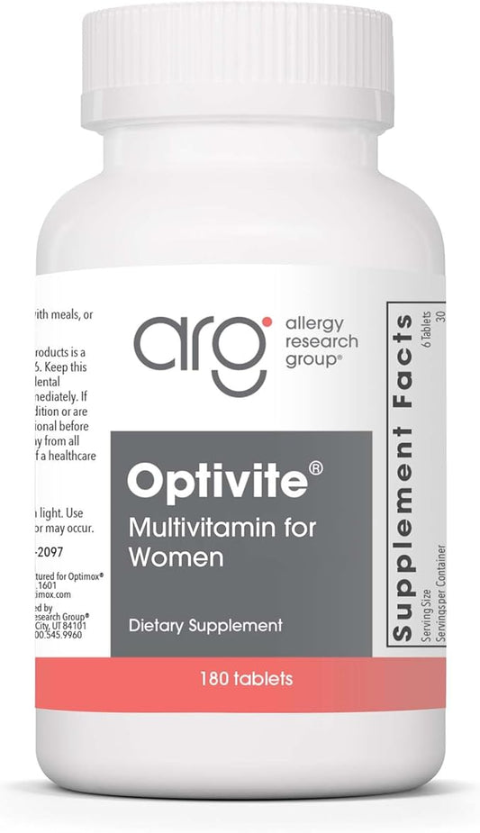 Optimox Optivite - PMS Support Supplement for Women, Period Multivitamin for Hormone Balance with Vitamin B6 & Iron, Hormone Support Vitamin - 180 Tablets