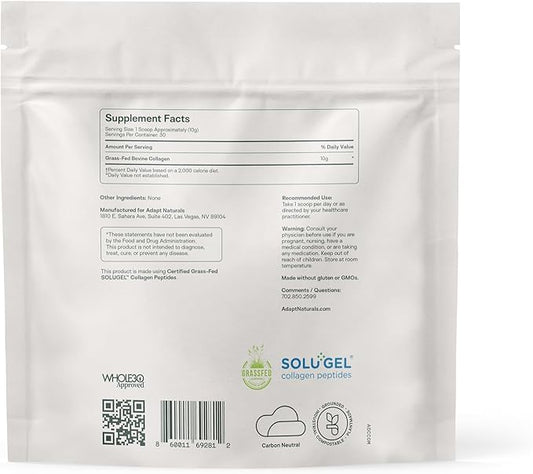 Adapt Naturals by Chris KRESSER Bio-Avail Collagen+, Grass Fed Collagen Peptides, Optimized for Superior Absorption, Naturally-Sourced Bio-Avail Collagen Supplements for Women and Men, 30 Day Supply