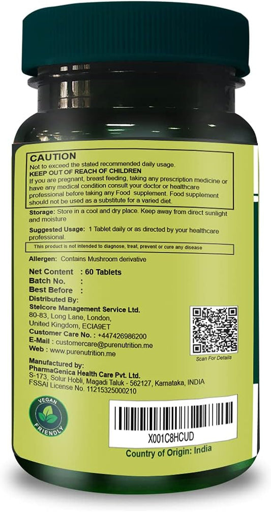 Pure Nutrition Whole Food Multivitamins for Men | 60 Tabs | One-A-Day | 100% RDA | 24 Natural Vitamins and Minerals | All Natural Plant Based Men's Multivitamin | 2 Months Supply