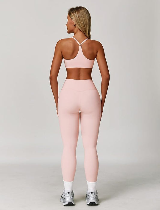Workout Sets for Women 3 Piece High Waisted Seamless Leggings Crop Top Jacket Gym Yoga Outfit Stretchy Sports Bra Sets