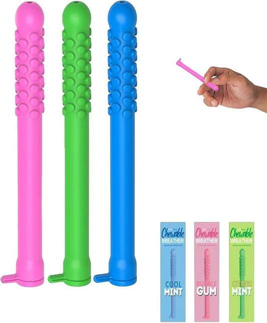3PCS Chewable Breather Sticks, Essential Oil Breath Stick, Chewable Breather Quit Smoking for Fresh Breath, Stop Smoking Chew Sticks