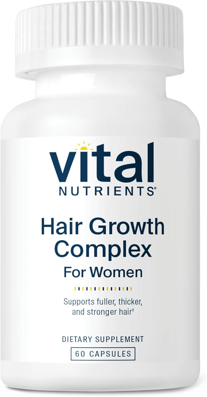 Vital Nutrients Hair Growth Vitamins Complex for Women | Hair Growth Supplement Supports Fuller, Thicker, Stronger with Keratin, Ashwagandha, Hops and Biotin | Vegan, Dairy, Gluten Free | 60 Count