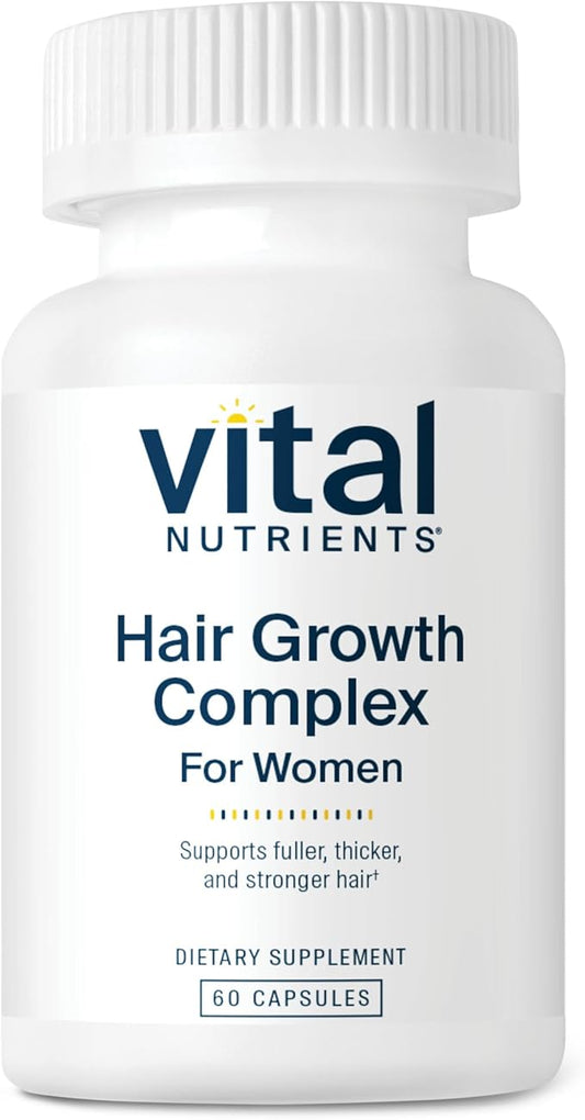 Vital Nutrients Hair Growth Vitamins Complex for Women | Hair Growth Supplement Supports Fuller, Thicker, Stronger with Keratin, Ashwagandha, Hops and Biotin | Vegan, Dairy, Gluten Free | 60 Count