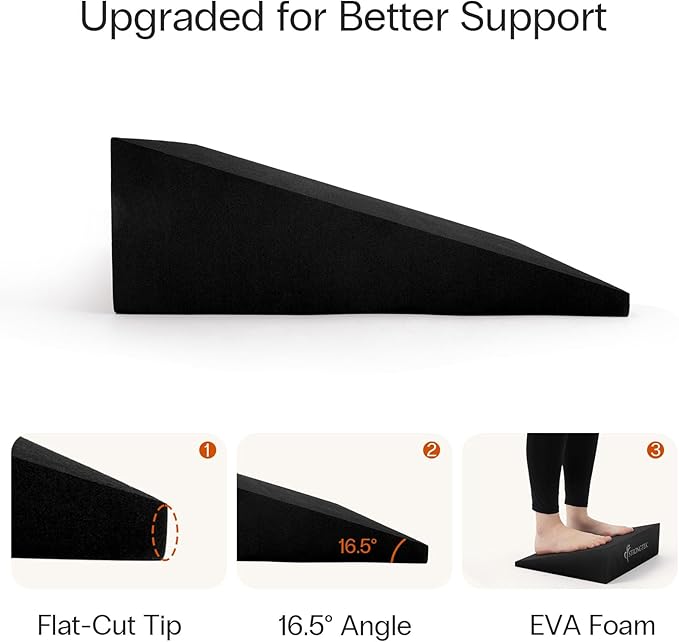 StrongTek XL Foam Yoga Wedge Blocks, Set of 2, 16.5° Incline Slant Boards for Single or Dual Use, Stretching, Squats, Physical Therapy, Calf & Achilles Support, Balance & Rehab, 13" × 12.75" × 3.75"