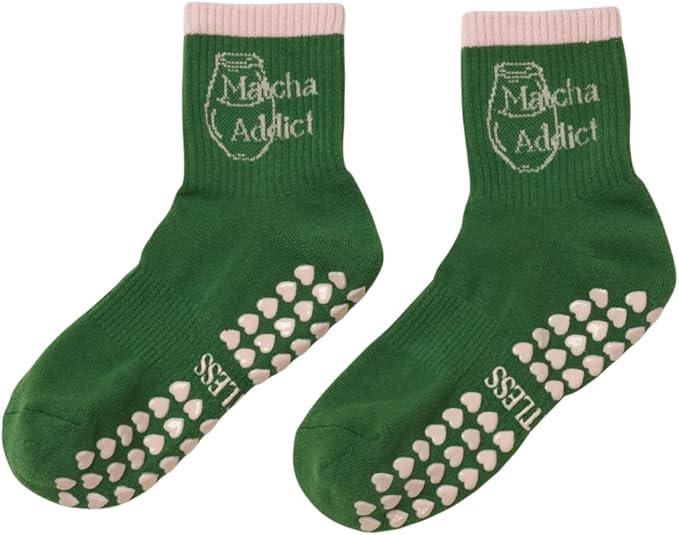 Shapes Studio Crew Half Calf Grip Socks, Cutest Fruits Pilates Socks, Ruffle socks, Non-Slip, Barre Yoga Fitness