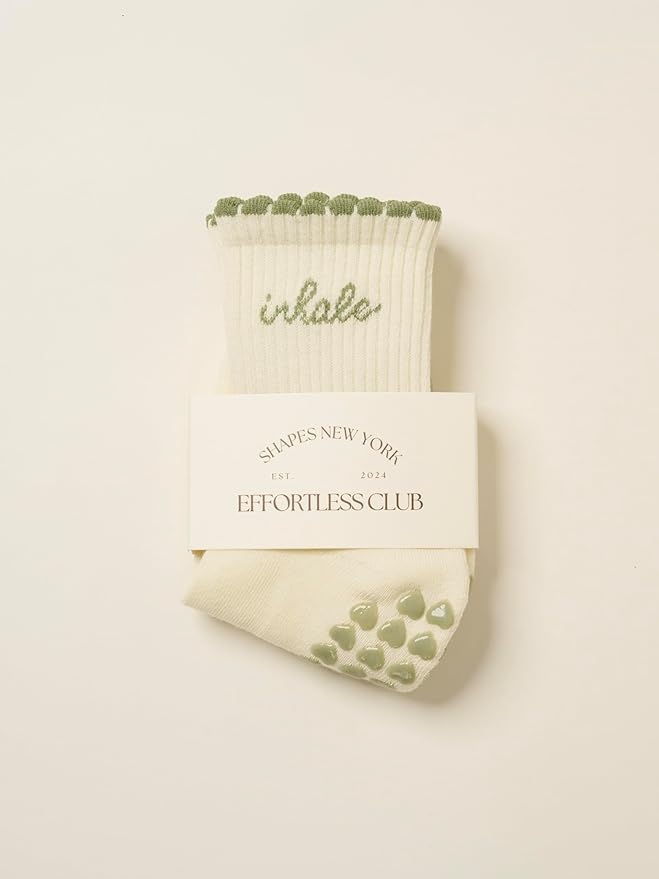 Shapes Studio Crew Half Calf Grip Socks, Cutest Fruits Pilates Socks, Ruffle socks, Non-Slip, Barre Yoga Fitness