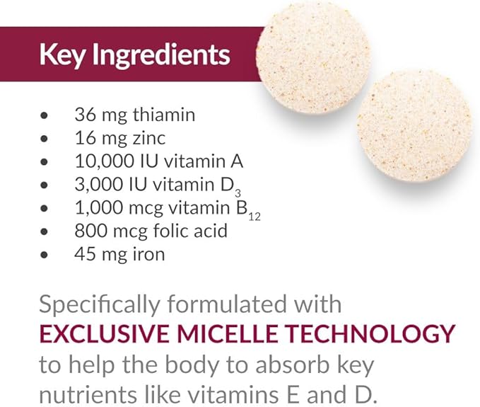 Bariatric Advantage Chewable Advanced Multi EA - High Potency Daily Multivitamin with Iron for Bariatric Surgery Patients - Strawberry Flavor - 60 Count