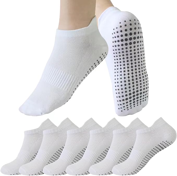 brookhaus Women Low Cut No Show Running Socks 6 Pairs - Cushioned Arch Support, Moisture Wicking Athletic Ankle Socks