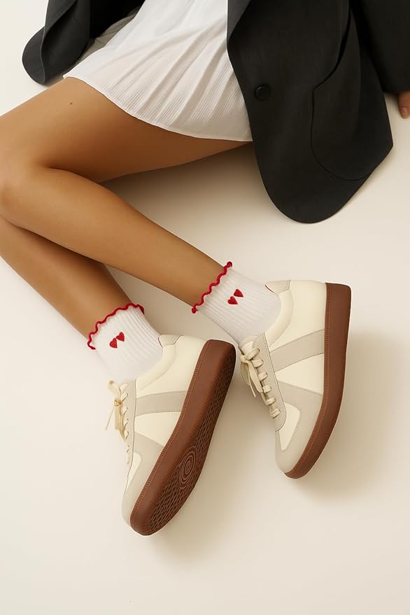 Shapes Studio Crew Half Calf Grip Socks, Cutest Fruits Pilates Socks, Ruffle socks, Non-Slip, Barre Yoga Fitness