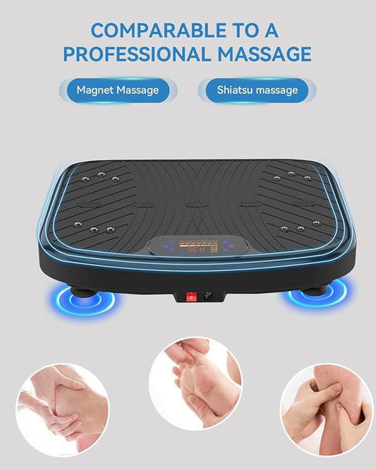 Vibration Plate Exercise Machine, Vibrating Plate Platform for Lymphatic Drainage with 200 Adjustable Speeds, Power Vibration Plate for Weight Loss & Fitness, Supports Max Weight 450 Lbs