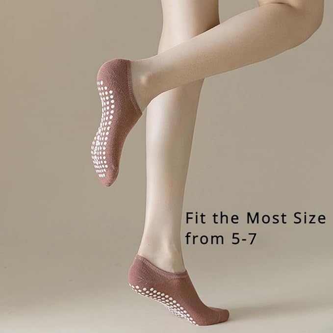 8 Pairs Yoga Socks for Women with Grips Non Slip 5-7 Pilates Barre Ballet Anti-skid Low Cut No Show Exercise
