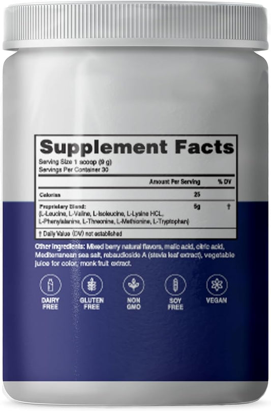 – Advanced Amino Powder, Amino Acid Supplement, Build Muscle, Post Workout Recovery, Energy,Non-GMO, Gluten Free, Dairy Free, Vegan (30 Servings)