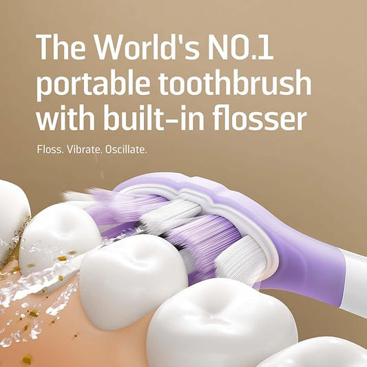Soocas NEOS II Ultra – Electric Toothbrush with Water Flosser Combo, 3-in-1: Flosses, Vibrates and Oscillates, Flossing Toothbrush for Adults, Cordless Water Flosser for Travel, Champagne Gold