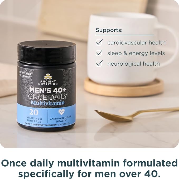 ANCIENT NUTRITION Men's 40+ 1-Day Multivitamin, 30 CT