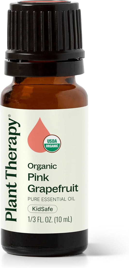 Plant Therapy Organic Pink Grapefruit Essential Oil 10 mL (1/3 oz) 100% Pure, Undiluted, Therapeutic Grade