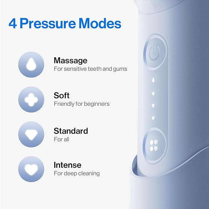 usmile C10 Portable Water Flosser – Travel-Friendly, 95-Day Battery, 4 Modes, 360° Nozzle, 180ml Tank, IPX7 Waterproof, Dentist-Recommended for Braces, Implants & Sensitive Gums (Inkstone Black)