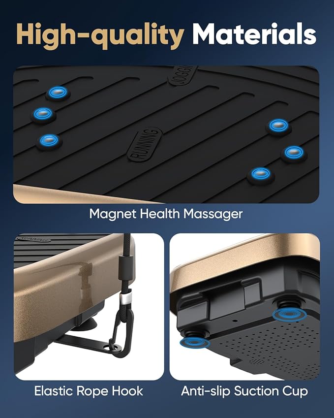 Vibration Plate Exercise Machine, Vibrating Plate Platform for Lymphatic Drainage with 200 Adjustable Speeds, Power Vibration Plate for Weight Loss & Fitness, Supports Max Weight 450 Lbs