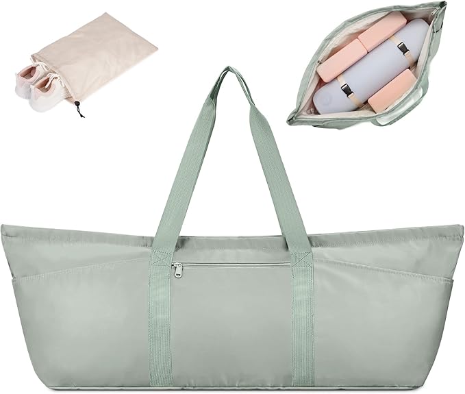 Large Yoga Mat Bag with Shoes Compartment and Wet Pocket Ladies Pilates Gym Tote Bag with Yoga Mat Holder Strap for Women Men Workout Carrier Stuff Accessories