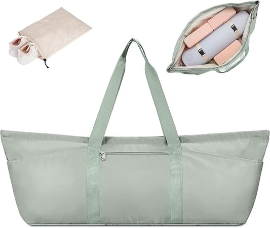 Large Yoga Mat Bag with Shoes Compartment and Wet Pocket Ladies Pilates Gym Tote Bag with Yoga Mat Holder Strap for Women Men Workout Carrier Stuff Accessories