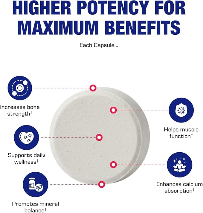 Chewable Calcium Supplement for Women - Clinical Bone Supplement with Chewable Calcium with Vitamin D Magnesium and Boron Complex for Bone Health & Strength Support - Made in The USA - 30 Servings