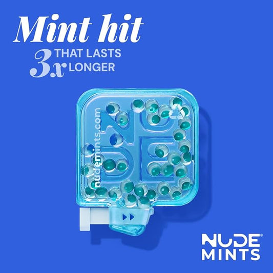 NUDE MINTS | Dual Action Liquid Capsules | Mouth Watering Mint - Lasts 3X Longer - 3X Stronger - Extreme Bad Breath Treatment For Adults - Sugar Free, 0 Calorie - Peppermint - 10 Pack - 300 Capsules