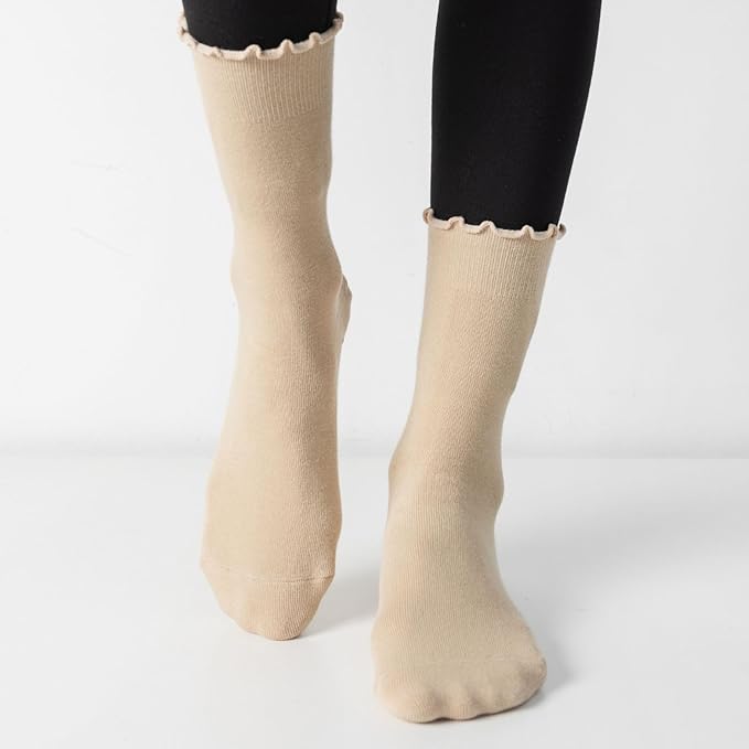 3/6 Pairs Cute Pilates Socks with Grips,Yoga Socks Barre Sock Non Slip Embroidery for Barre Ballet Workout