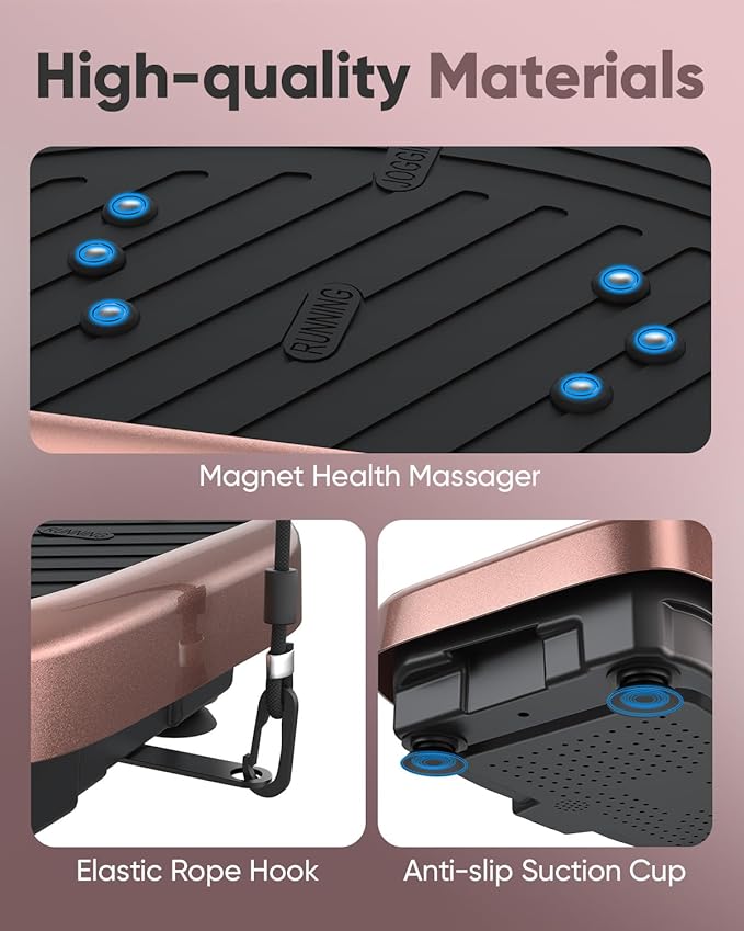 Vibration Plate Exercise Machine, Vibrating Plate Platform for Lymphatic Drainage with 200 Adjustable Speeds, Power Vibration Plate for Weight Loss & Fitness, Supports Max Weight 450 Lbs