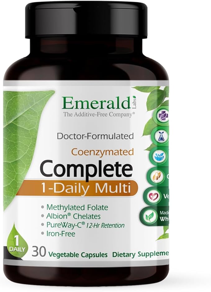 EMERALD LABS Complete 1-Daily Multi - Complete Multivitamin for Men & Women with Vitamin C, Methylated Folate, Whole-Food Blend & More for Immune Support, Bone Health & More* - 30 Vegetable Capsules
