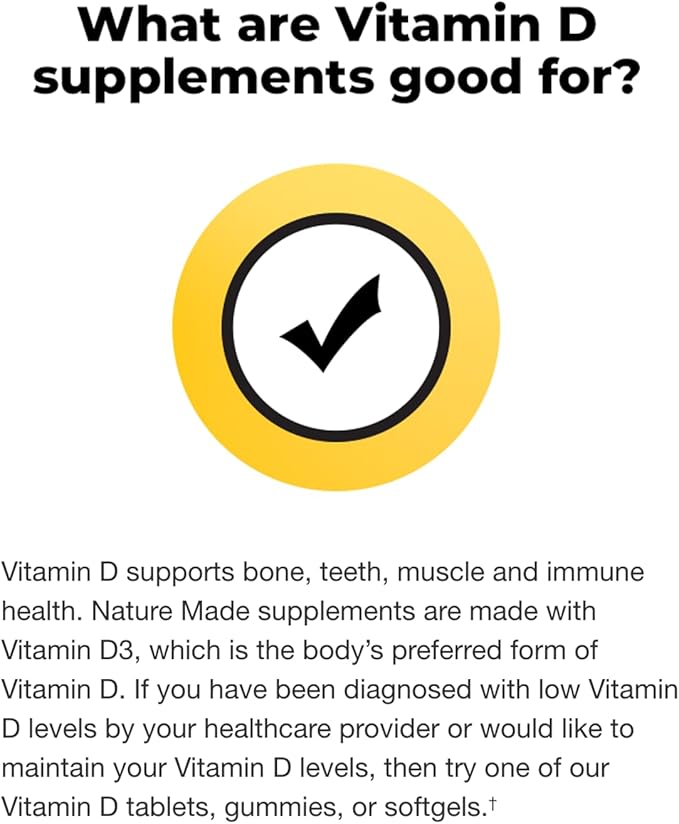 Vitamin D3 25mcg (1000 IU) | 650 Softgels – 22 Month Supply | Supports Bone, Teeth, Muscle & Immune System | Gluten Free | Easy to Swallow Supplement | Made for a Healthy Connection with Nature