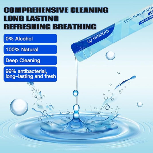 Travel Size MouthWash Packets - TSA Approved Travel Porable mouthwash, Alcohol Free, Natural Ingredients for Bad Breath,Oral Care Treatments (0.41 Fl OZ (Pack of 20))