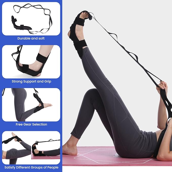 Ankle Strengthener with Foot and Calf Stretcher, Foot Strengthener Exerciser for for Sprained,Single Leg Balance Board,Posture Correction,Foot Stretcher,Wood Wobble Board for Ankle Rehab