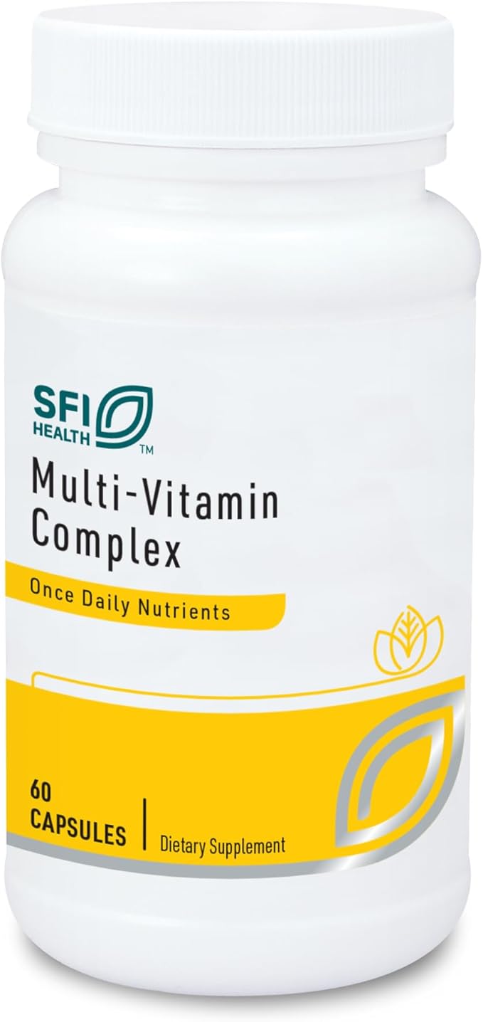Klaire Labs SFI Health Multi-Vitamin Complex - Hypoallergenic Once-Daily Mineral-Free Multivitamin with Metafolin Folate, Vitamin B6 & B12 (60 Capsules)