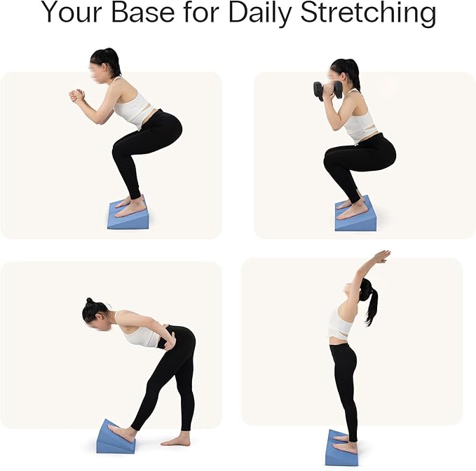 StrongTek XL Foam Yoga Wedge Blocks, Set of 2, 16.5° Incline Slant Boards for Single or Dual Use, Stretching, Squats, Physical Therapy, Calf & Achilles Support, Balance & Rehab, 13" × 12.75" × 3.75"