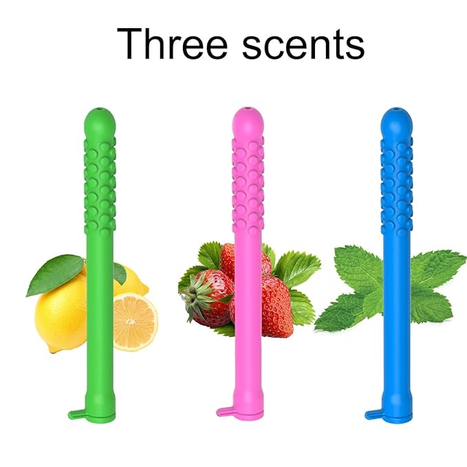 3-Pack Chewable Breather Sticks, Natural Essential Oil Breath Stick, Chewable Breather Quit Smoking- Aromatherapy Fresh Breath Stop Smoking Chew Sticks