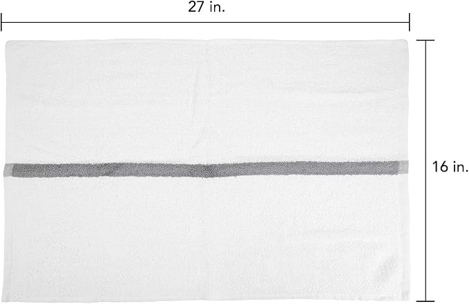 Arkwright White Hand Gym Towels - Pack of 12 - Bulk 100% Cotton Soft Quick Dry Sweat Absorbent Hotel Quality Towels for Workout, Bathroom, Spa, Pool, 16 x 27 in, Grey