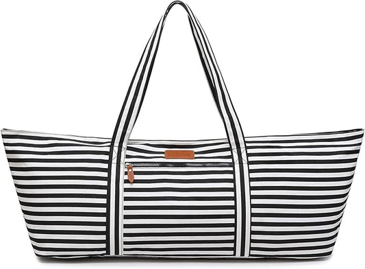 Large Yoga Mat Bag for Women Men, Travel Gym Bag for Pilates Office Beach Workout, Yoga Mat Tote Carrier with Mat Strap for 1/4" 1/2" Thick Exercise Yoga Mat