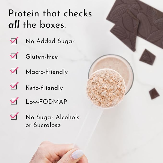 JUST INGREDIENTS Chocolate Protein Powder – 20-Serving Blend with 100% Grass-Fed Whey & Organic Plant Proteins – Rich Cocoa Flavor – Supports Muscle Recovery, Energy*