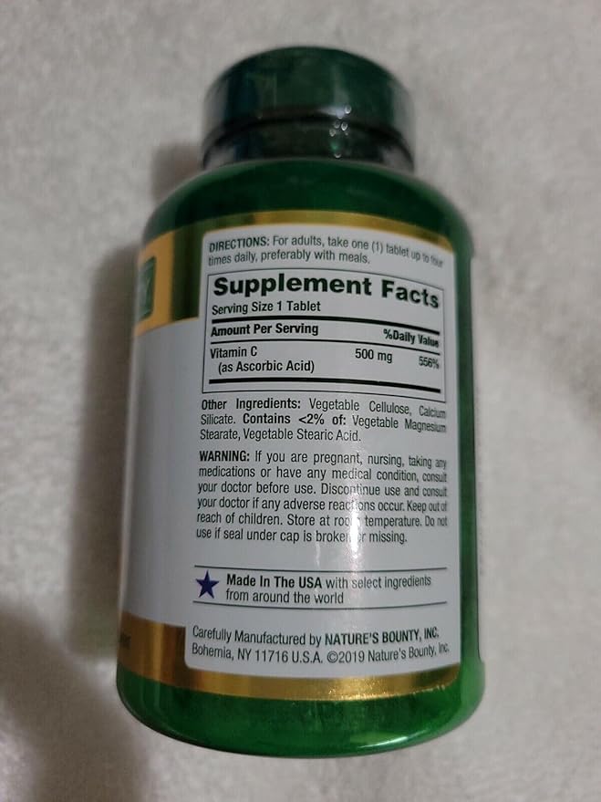 Nature's Bounty Pure Vitamin C 500 mg Tablets 250 Tablets (Pack of 3)