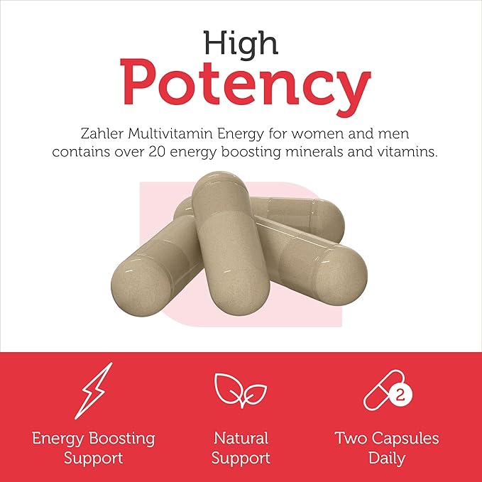 Zahler - Daily Multivitamin for Women & Men with Energy Vitamins, Minerals & Iron (60 Count) Kosher Men & Womens Multivitamins for Healthy Energy - Multi Vitamins for Adults - Made in USA Supplements