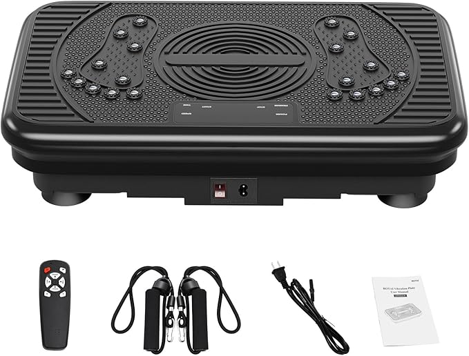 Vibration Exercise Plate – Full Body Fitness Platform for Home Gym, Lymphatic Drainage & Fat Burning Workout Machine, Weight Loss & Muscle Toning Equipment for Women & Men