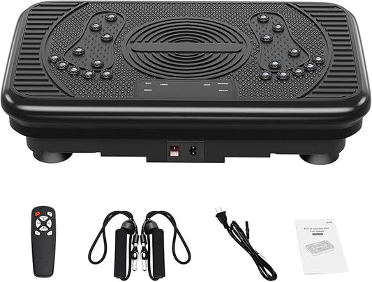 Vibration Exercise Plate – Full Body Fitness Platform for Home Gym, Lymphatic Drainage & Fat Burning Workout Machine, Weight Loss & Muscle Toning Equipment for Women & Men