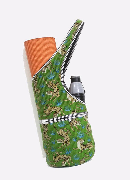 INDIAN CRAFT CASTLE Yoga Mat Bag | Tote Mat Bag | Sling Yoga Tote w/Large Side Pocket & Zipper Pocket | Yoga Mat Carrier Fits Most Size Mats