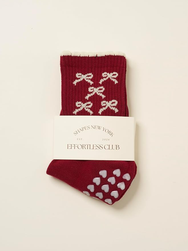 Shapes Studio Crew Half Calf Grip Socks, Cutest Fruits Pilates Socks, Ruffle socks, Non-Slip, Barre Yoga Fitness