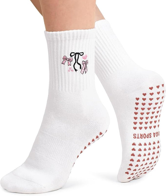 YeuG 4/6 Pairs Pilates Socks for Women - Non Slip Grip Socks for Yoga, Barre, Hospital, Barefoot